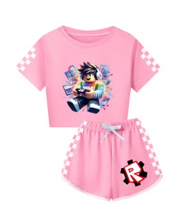 Roblox Summer Short Sleeve Milk Silk Sleepwear For Kids & Adults Family Matching Pajamas Set