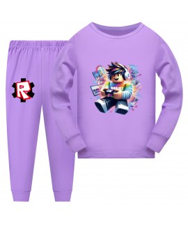 Roblox Long Sleeve & Long Pants 2-Piece Soft Milk Silk PJs