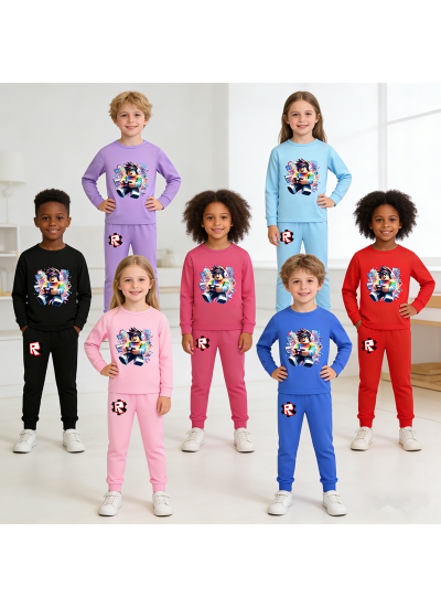 Roblox Long Sleeve & Long Pants 2-Piece Soft Milk Silk PJs