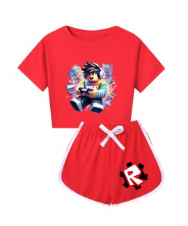 Roblox Summer Short Sleeve Milk Silk Sleepwear For Family Matching Pajamas Set