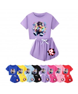 Roblox Summer Short Sleeve Milk Silk Sleepwear For Family Matching Pajamas Set