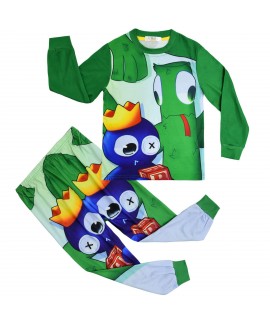 Roblox Rainbow Friends Green Character Graphic 2-Piece Kids Pajama Set