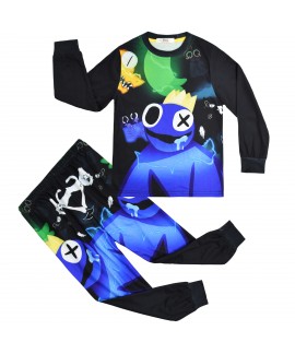 Roblox Rainbow Friends Character Graphic 2-Piece Black Kids Long Sleeve Pajama Set