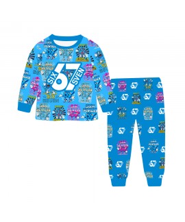 SIX SEVEN 67 Kids Milk Silk Digital Print Long Sleeve  Pajama Set