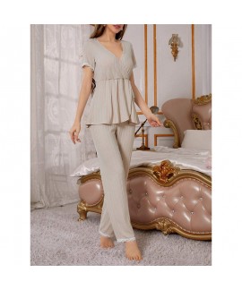 Thick Polyester Long Sleeve V-Neck Top & Pants...