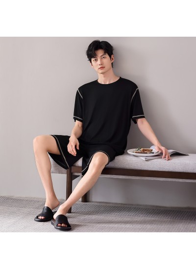 Men's Modal Cotton Vest Sleepwear Set - Casual Lounge Shorts & Tank Top for Summer