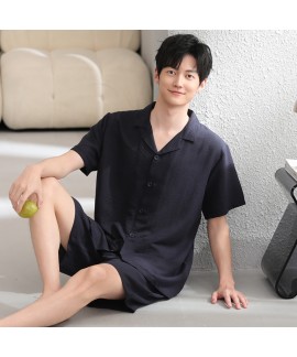 Cloud Cotton Men's Sleepwear Set Short Sleeve Shorts Two-Piece Lounge Set for Men