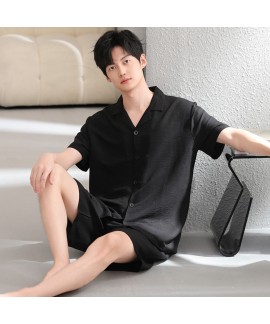 Cloud Cotton Men's Sleepwear Set Short Sleeve Shorts Two-Piece Lounge Set for Men