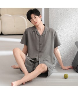 Cloud Cotton Men's Sleepwear Set Short Sleeve Shorts Two-Piece Lounge Set for Men