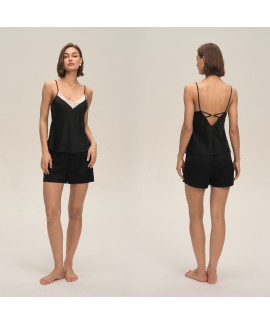 Elegant Lace Trim Faux Silk Cam Ultra Thin Summer ...