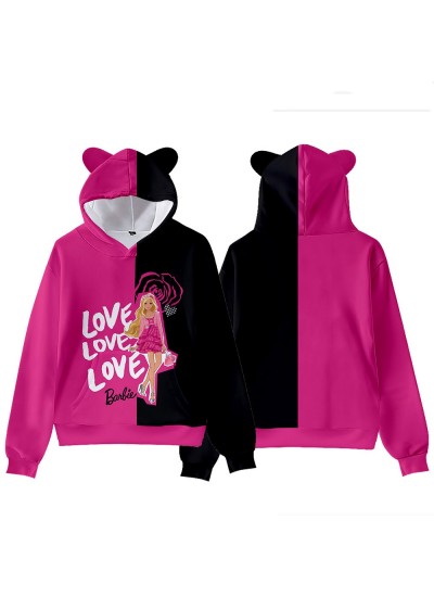 Barbie Live Version COS Digital Printing Casual Cute Cat Ears Printed Barbie Pyjamas