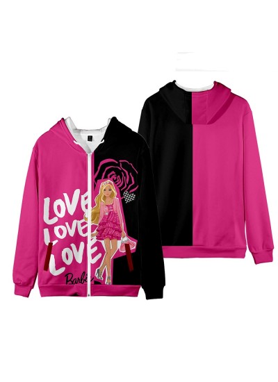 3D Movie Barbie Princess Barbie Fashion Pullover Hooded Zipper Sweatshirt Barbie pyjamas