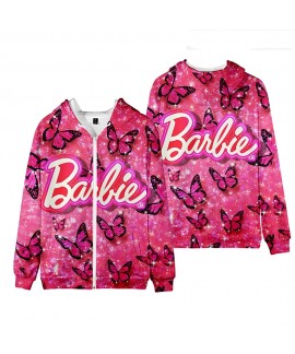 3D Movie Barbie Princess Barbie Fashion Pullover Hooded Zipper Sweatshirt Barbie pyjamas