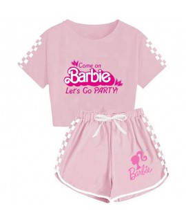 Summer Barbie 100-170 Girls' T-shirt Shorts Sports Pajamas Barbie Pajamas Suits