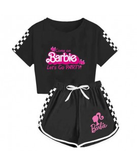 Summer Barbie 100-170 Girls' T-shirt Shorts Sports Pajamas Barbie Pajamas Suits