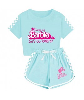 Summer Barbie 100-170 Girls' T-shirt Shorts Sports Pajamas Barbie Pajamas Suits