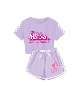 Summer Barbie 100-170 Girls' T-shirt Shorts Sports...