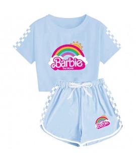 Summer Movie Barbie 100-170 Girls' T-shirt Shorts Sports Pajamas Barbie Pajamas Suits