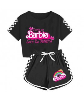 Barbie Pjms The Movie Barbie 100-170 Girls' T-shirt Shorts Sports Pajamas Suit