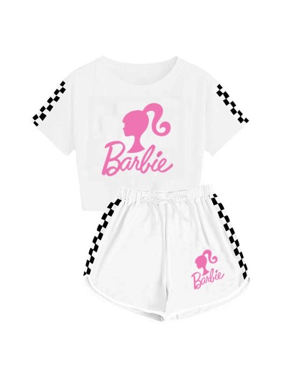 The Movie Barbie 100-170 Girls' T-shirt Shorts Sports Pajamas Barbie  Pajamas Suits