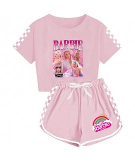 Barbie The Movie Barbie 100-170 Girls' T-shirt Shorts Sports Pajamas Suit