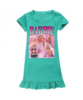 Barbie Pyjamas Barbie Doll Girls Ice Silk Short-sleeved Pajamas Nightgown Barbie Pajamas Home Wear Skirt