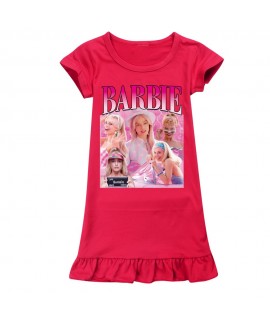 Barbie Pyjamas Barbie Doll Girls Ice Silk Short-sleeved Pajamas Nightgown Barbie Pajamas Home Wear Skirt