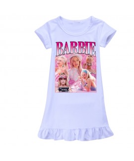 Barbie Pyjamas Barbie Doll Girls Ice Silk Short-sleeved Pajamas Nightgown Barbie Pajamas Home Wear Skirt