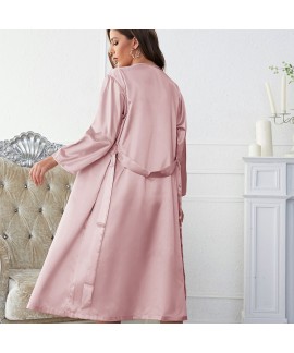 Bride Pajamas Set Ice Silk Pajama Robe Casual Comfort Jacket Simulated Silk Bathrobe