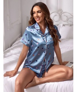 Ladies Home Wear Short-sleeved Silk Summer Pajamas...