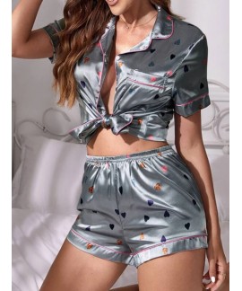 Ladies Home Wear Short-sleeved Silk Summer Pajamas Bridesmaid Pjs Multi-color Multi-style Suits