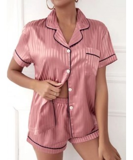 Ladies Home Wear Short-sleeved Silk Summer Pajamas Bridesmaid Pjs Multi-color Multi-style Suits