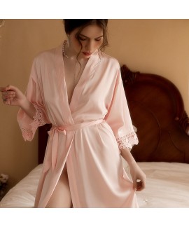 Bride Dressing Gown Women's Bridal Lace Nightgown Wedding Makeup Bridesmaids Satin Embroidered Bathrobe