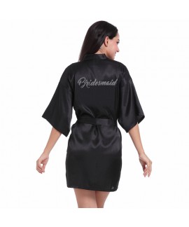 Wedding Sisters and Best Friends Group Silk Thin Cardigan Nightgown Hot Diamond Bridesmaid Bridesmaid Dressing Robe