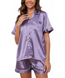 Bridesmaid Pjs Ice Silk Pajamas Women's Long Short Sleeve Satin Plus Size Pajamas