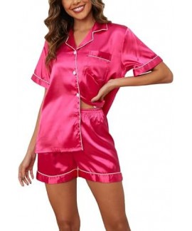 Bridesmaid Pjs Ice Silk Pajamas Women's Long Short...