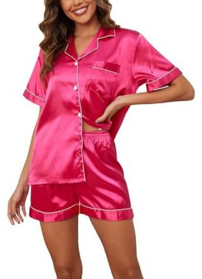 Bridesmaid Pjs Ice Silk Pajamas Women's Long Short Sleeve Satin Plus Size Pajamas