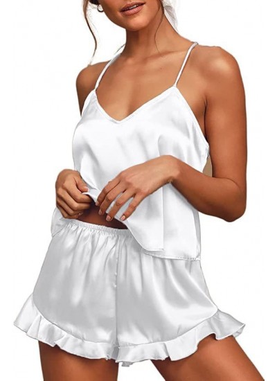 Solid Color V-neck Suspender Shorts Two-piece Pajamas Bridesmaid Pjs Sexy Fashion Homewear Set