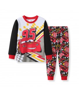 Cartoon Lightning Mcqueen Long Sleeve Trousers Paj...