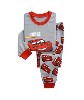 Cartoon Lightning Mcqueen Long Sleeve Trousers Pajamas Set Cars Lightning Mcqueen Pajamas