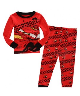 Cartoon Lightning Mcqueen Long Sleeve Trousers Pajamas Set Cars Lightning Mcqueen Pajamas