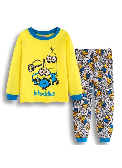 Minions Children's Cartoon Pajamas Le Buddies Minions Long Sleeved Cotton Pajamas Sets