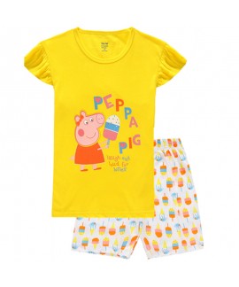 Peppa Pig Cartoon Short-sleeved Children's Pajamas Peppa Pig T-shirt Pajamas Sets