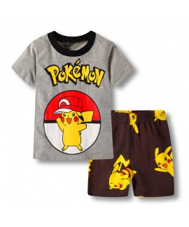 Children's Summer Pikachu Short Sleeve Shorts Paja...