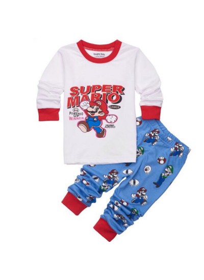 Cartoon Cotton Super Mario Long Sleeves Pajamas Super Mario Pajamas Sets