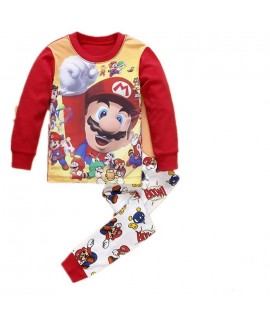 Cartoon Cotton Super Mario Long Sleeves Pajamas Super Mario Pajamas Sets