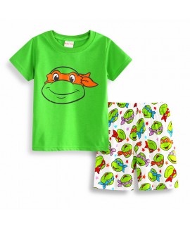 Children's Summer Short Sleeve Shorts Teenage Mutant Ninja Turtles Pajamas