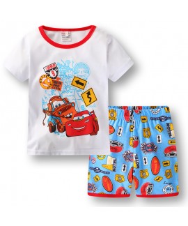 Cars Lightning Mcqueen Pajamas Cartoon Lightning Mcqueen Short Sleeve Pajamas Set