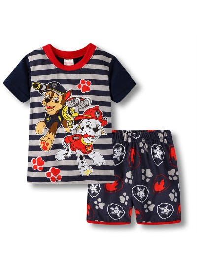 Matching Paw Patrol Pjs Paw Patrol Movie Short sleeve T-shirt Kids' Pajamas For Summer