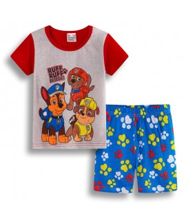 Matching Paw Patrol Kids' Pjs Paw Patrol Movie Short sleeve T-shirt Pajamas For Summer